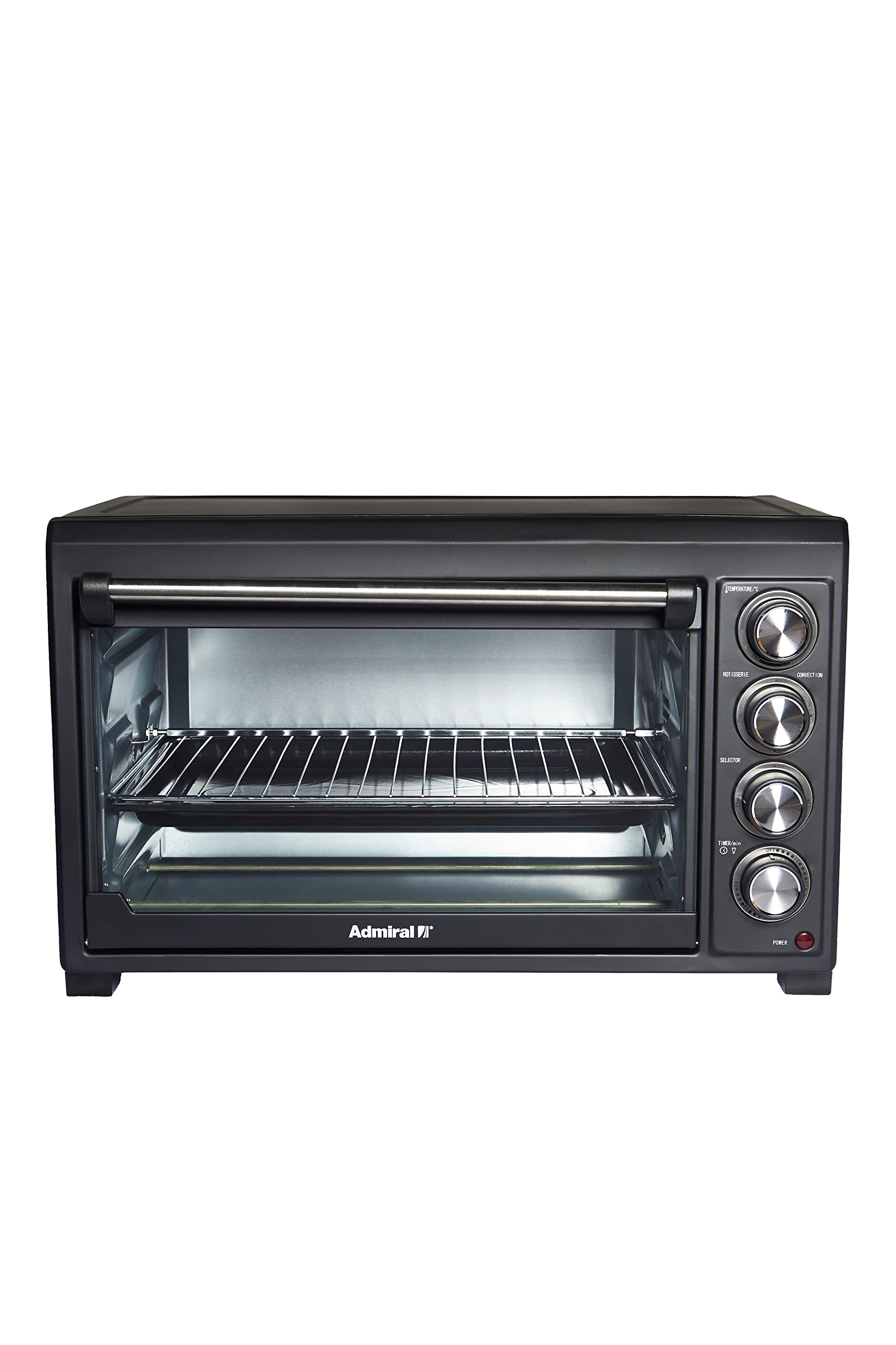 Admiral 45L Stainless Steel Electric Oven with Motorized Rotisserie, 2800W, Adjustable Temperature, 60 Minutes Timerادميرال فرن كهربائي من الستانلس ستيل بسعة 45 لتر مع شواية بمحرك بقدرة 2800 واط ودرجة حرارة قابلة للتعديل ومؤقت 60 دقيقة Admiral 45L Stainless Steel Electric Oven with Motorized Rotisserie, 2800W, Adjustable Temperature, 60 Minutes Timerادميرال فرن كهربائي من الستانلس ستيل بسعة 45 لتر مع شواية بمحرك بقدرة 2800 واط ودرجة حرارة قابلة للتعديل ومؤقت 60 دقيقة